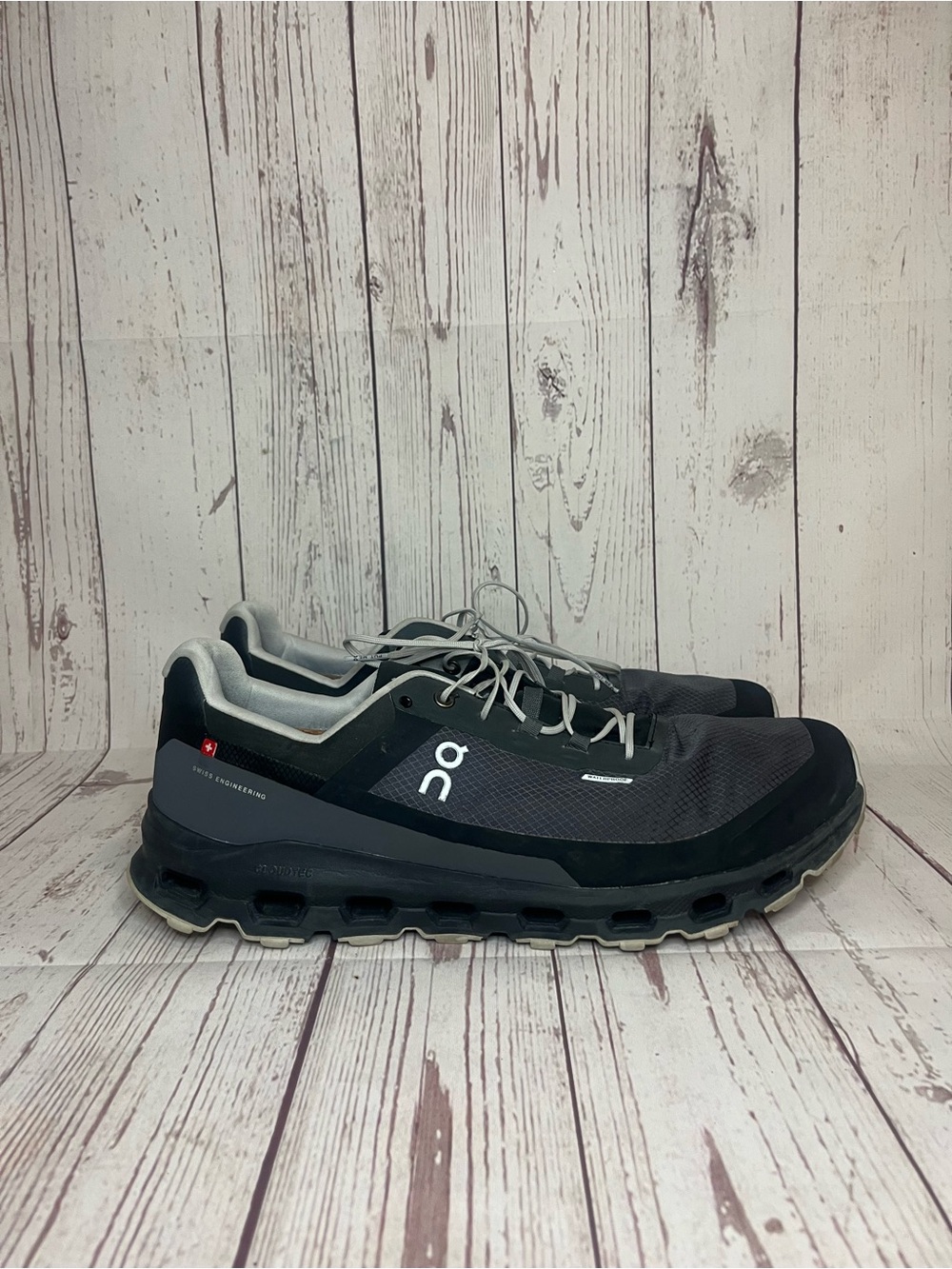 On Cloud Cloudvista Waterproof Mens Black Eclipse Trail Hiking Shoes - US 13